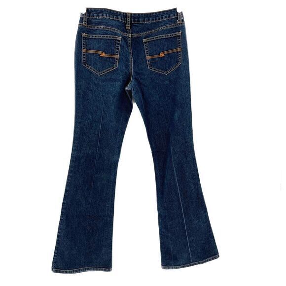 Arizona Love Denim - Y2K 90's Arizona Jeans Boot Cut Flare Leg Mid Rise Womens Size 7 Long Dark Wash‎